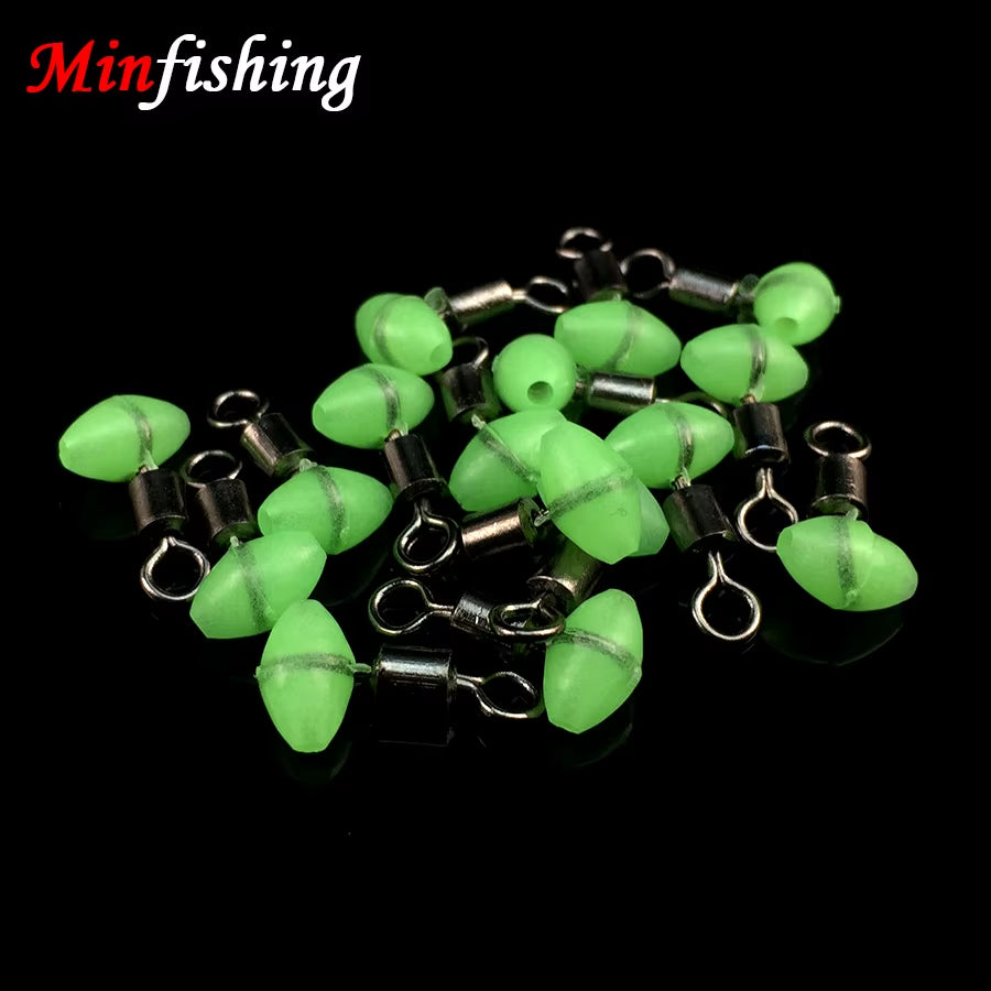 25Pcs Fishing Swivels with Fishing Bead Rolling Swivels Fishing Hooks Connector Fishing Tackle