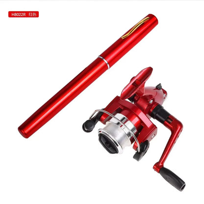 1Set Pen Fishing Rod Spinning Wheel Fishing Wheel Portable Pocket Ice Fishing Rod Sea Rod Fishing Gear Telescopic Fishing Rod