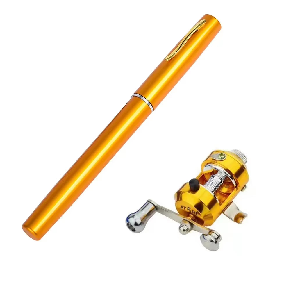 Outdoor Portable Mini Pen Fishing Rod Telescopic Pocket Pen Fishing Rod Mini Fishing Pole Fishing Accessories