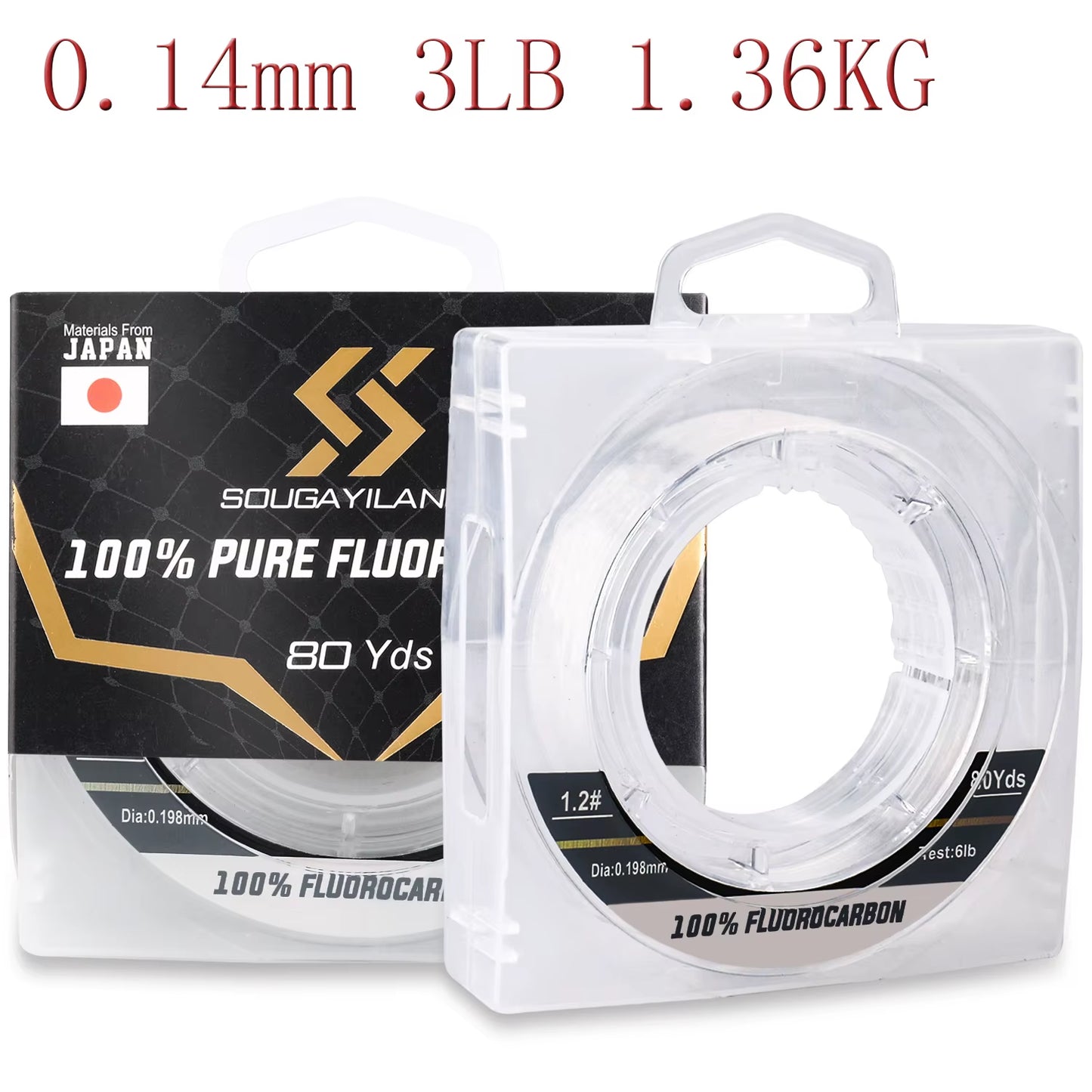 New Leader-Line 100% Pure Fluorocarbon Sink Fishing Lines 80M Fishing Line 3-68LBS Test Fishing Tackle Pesca Fishing