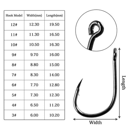 100PCS Fishing Hook with Loop Barbed Crucian Carp Fishing Hook Luyatai Fishing Sea Fishing Hook Set Sea Fishing Accessories