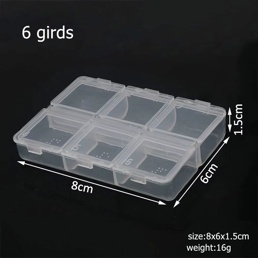 6-32 Compartments Plastic Storage Box Organizer Jewelry Container with Dividers for Beads Art DIY Crafts Sewing Jewelry Supplies