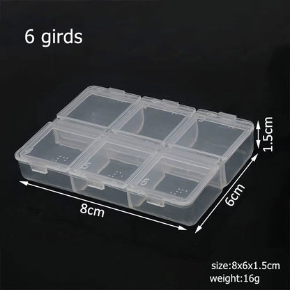 6-32 Compartments Plastic Storage Box Organizer Jewelry Container with Dividers for Beads Art DIY Crafts Sewing Jewelry Supplies