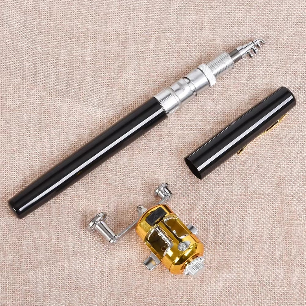 Outdoor Portable Mini Pen Fishing Rod Telescopic Pocket Pen Fishing Rod Mini Fishing Pole Fishing Accessories