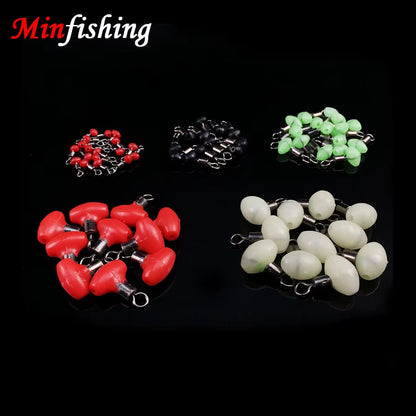 25Pcs Fishing Swivels with Fishing Bead Rolling Swivels Fishing Hooks Connector Fishing Tackle