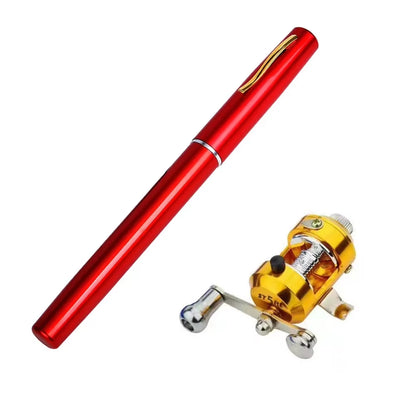 Outdoor Portable Mini Pen Fishing Rod Telescopic Pocket Pen Fishing Rod Mini Fishing Pole Fishing Accessories