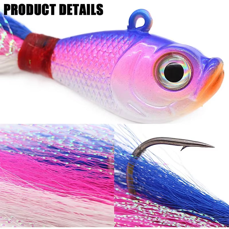 Inchiku Jig Head Sea Fishing Wobbler Bait Multicolor Trout Bass Jig Fishing Head Hook Fishing Bucktail Jig Fishing Accessories