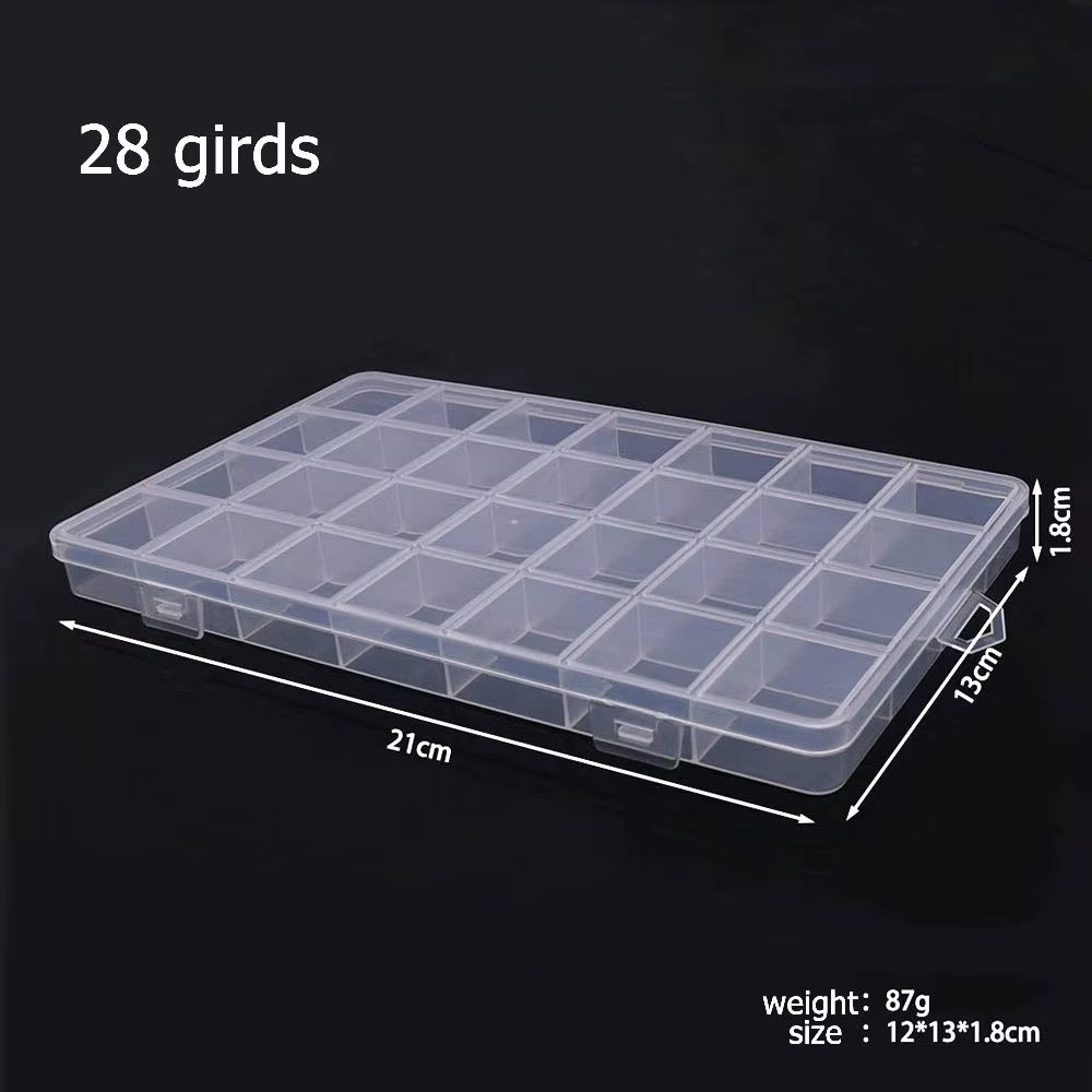 6-32 Compartments Plastic Storage Box Organizer Jewelry Container with Dividers for Beads Art DIY Crafts Sewing Jewelry Supplies