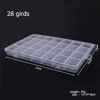 6-32 Compartments Plastic Storage Box Organizer Jewelry Container with Dividers for Beads Art DIY Crafts Sewing Jewelry Supplies