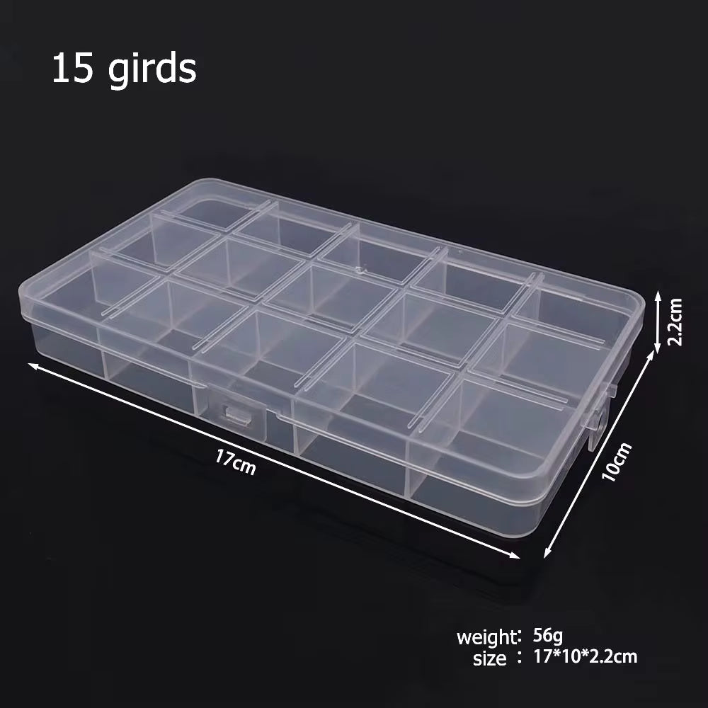 6-32 Compartments Plastic Storage Box Organizer Jewelry Container with Dividers for Beads Art DIY Crafts Sewing Jewelry Supplies