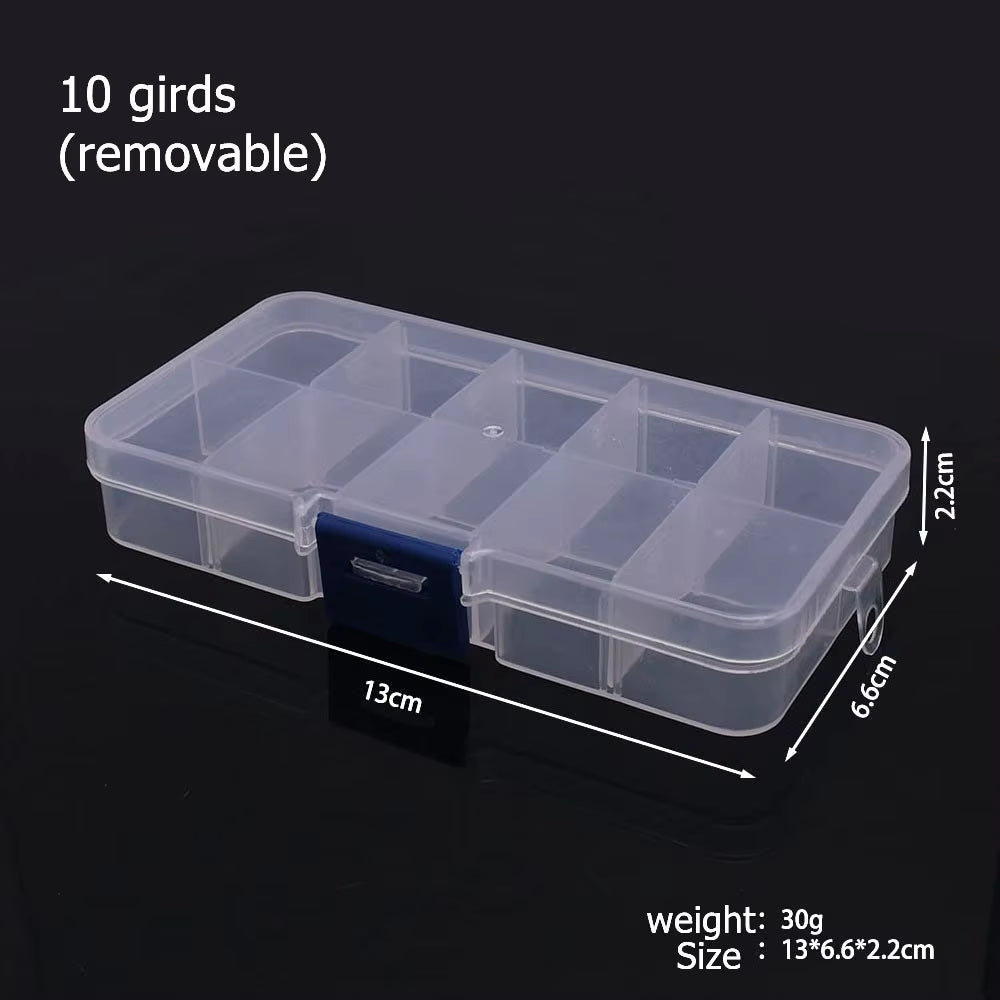 6-32 Compartments Plastic Storage Box Organizer Jewelry Container with Dividers for Beads Art DIY Crafts Sewing Jewelry Supplies