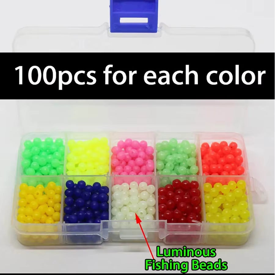 Glow Fishing Beads 1000PCS 5Mm Plastic Floating Fishing Beads Luminous Fishing Weight Carp Fishing Accessories for Carp Fishing