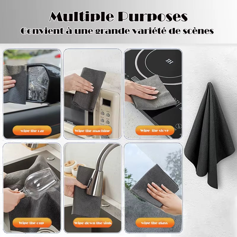 1-20PCS Magic Cleaning Cloths Reusable Microfiber Washing Rags Car Window Mirror Wipe Towels Rag Household Kitchen Clean Tools