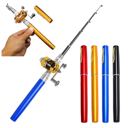 Outdoor Portable Mini Pen Fishing Rod Telescopic Pocket Pen Fishing Rod Mini Fishing Pole Fishing Accessories