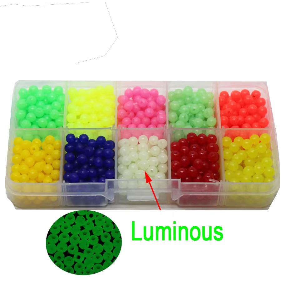 Glow Fishing Beads 1000PCS 5Mm Plastic Floating Fishing Beads Luminous Fishing Weight Carp Fishing Accessories for Carp Fishing