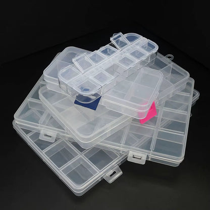 6-32 Compartments Plastic Storage Box Organizer Jewelry Container with Dividers for Beads Art DIY Crafts Sewing Jewelry Supplies