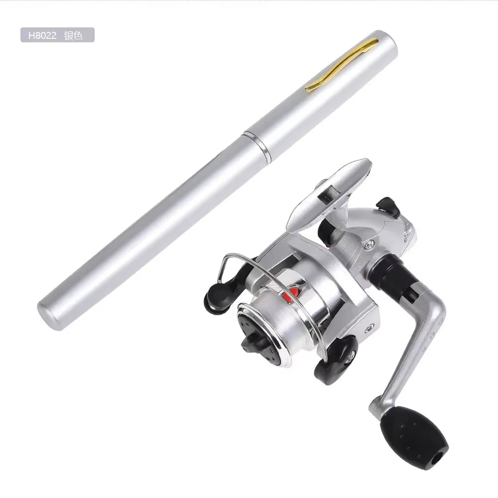 1Set Pen Fishing Rod Spinning Wheel Fishing Wheel Portable Pocket Ice Fishing Rod Sea Rod Fishing Gear Telescopic Fishing Rod