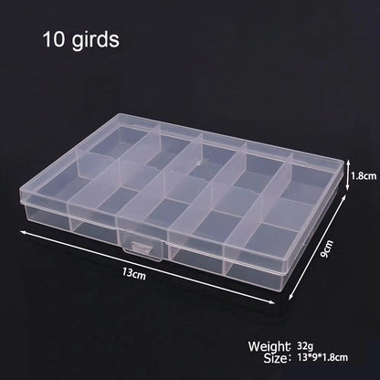 6-32 Compartments Plastic Storage Box Organizer Jewelry Container with Dividers for Beads Art DIY Crafts Sewing Jewelry Supplies