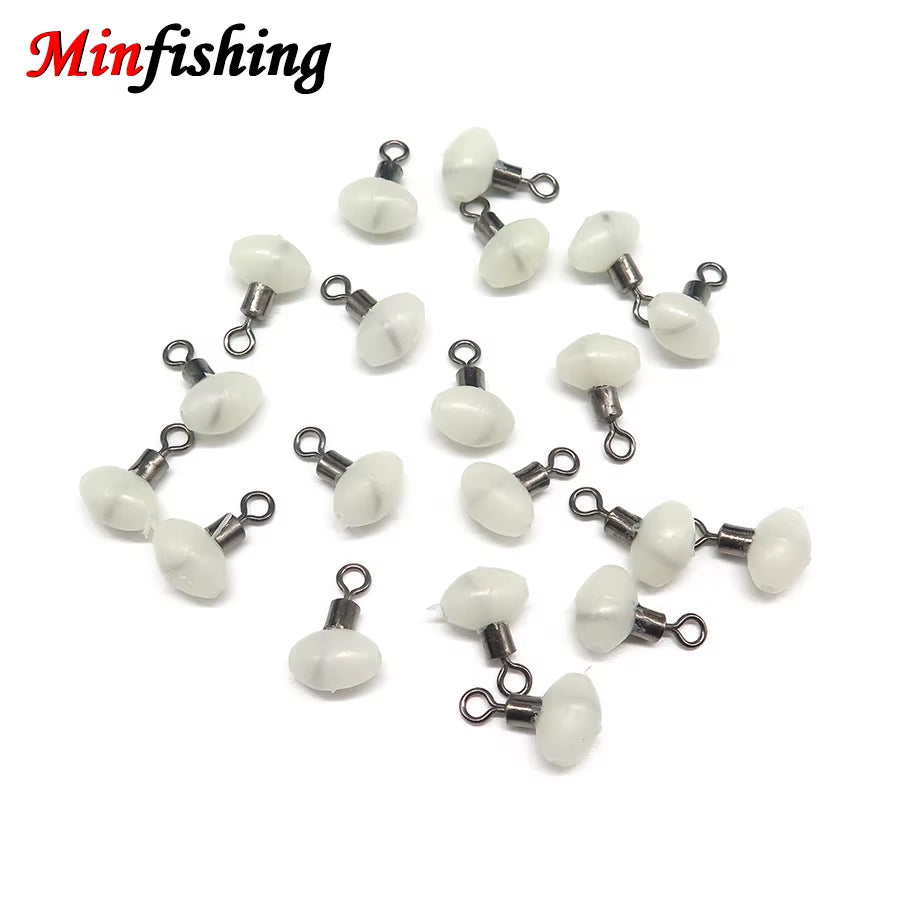 25Pcs Fishing Swivels with Fishing Bead Rolling Swivels Fishing Hooks Connector Fishing Tackle