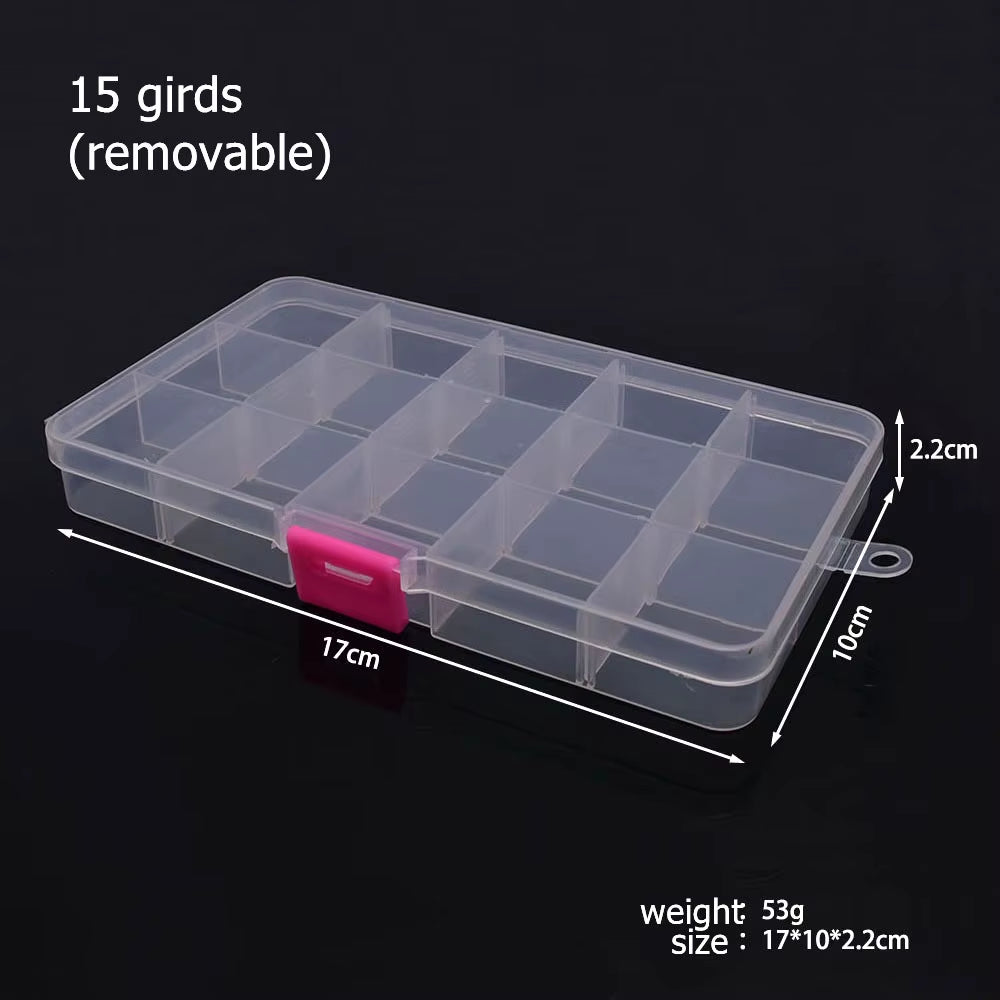 6-32 Compartments Plastic Storage Box Organizer Jewelry Container with Dividers for Beads Art DIY Crafts Sewing Jewelry Supplies