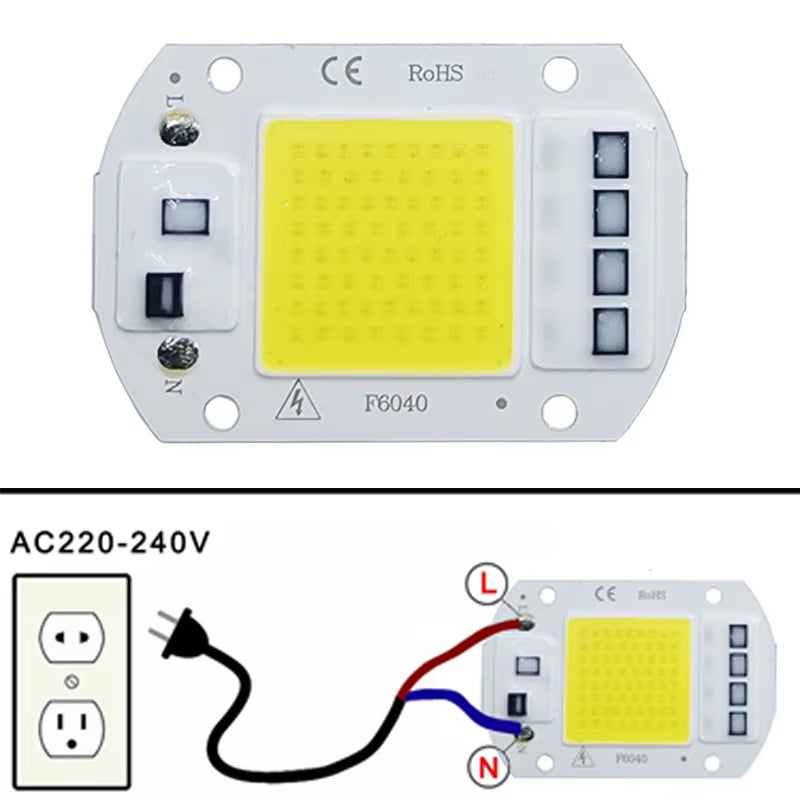 LED Chip COB Lamp 10W 20W 30W 50W AC 220V 240V IP65 Smart IC No Need Driver DIY Flood Light Led Bulb Spotlight Outdoor Lamp Bead