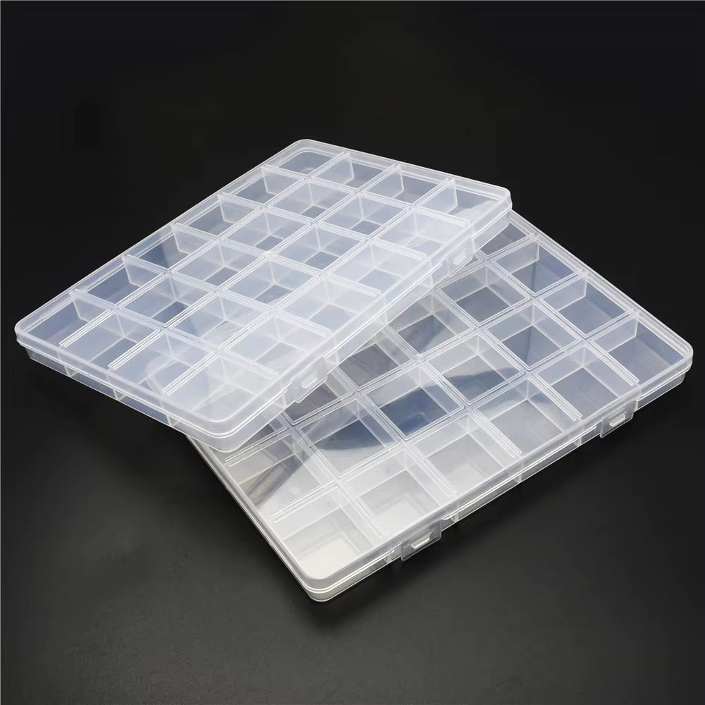 6-32 Compartments Plastic Storage Box Organizer Jewelry Container with Dividers for Beads Art DIY Crafts Sewing Jewelry Supplies