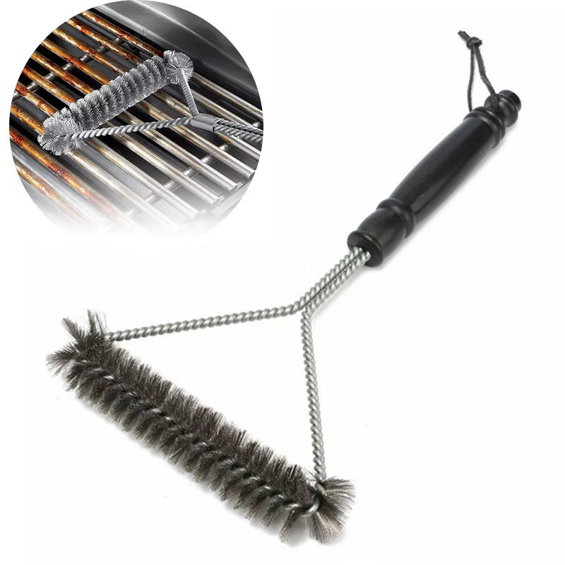 Barbecue Grill BBQ Brush Clean Tool Grill Accessories Stainless Steel Bristles Non-Stick Cleaning Brushes Barbecue Accessories