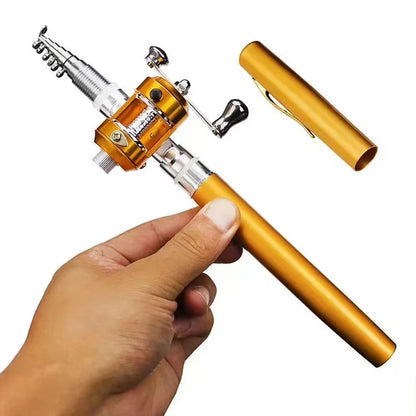 Outdoor Portable Mini Pen Fishing Rod Telescopic Pocket Pen Fishing Rod Mini Fishing Pole Fishing Accessories