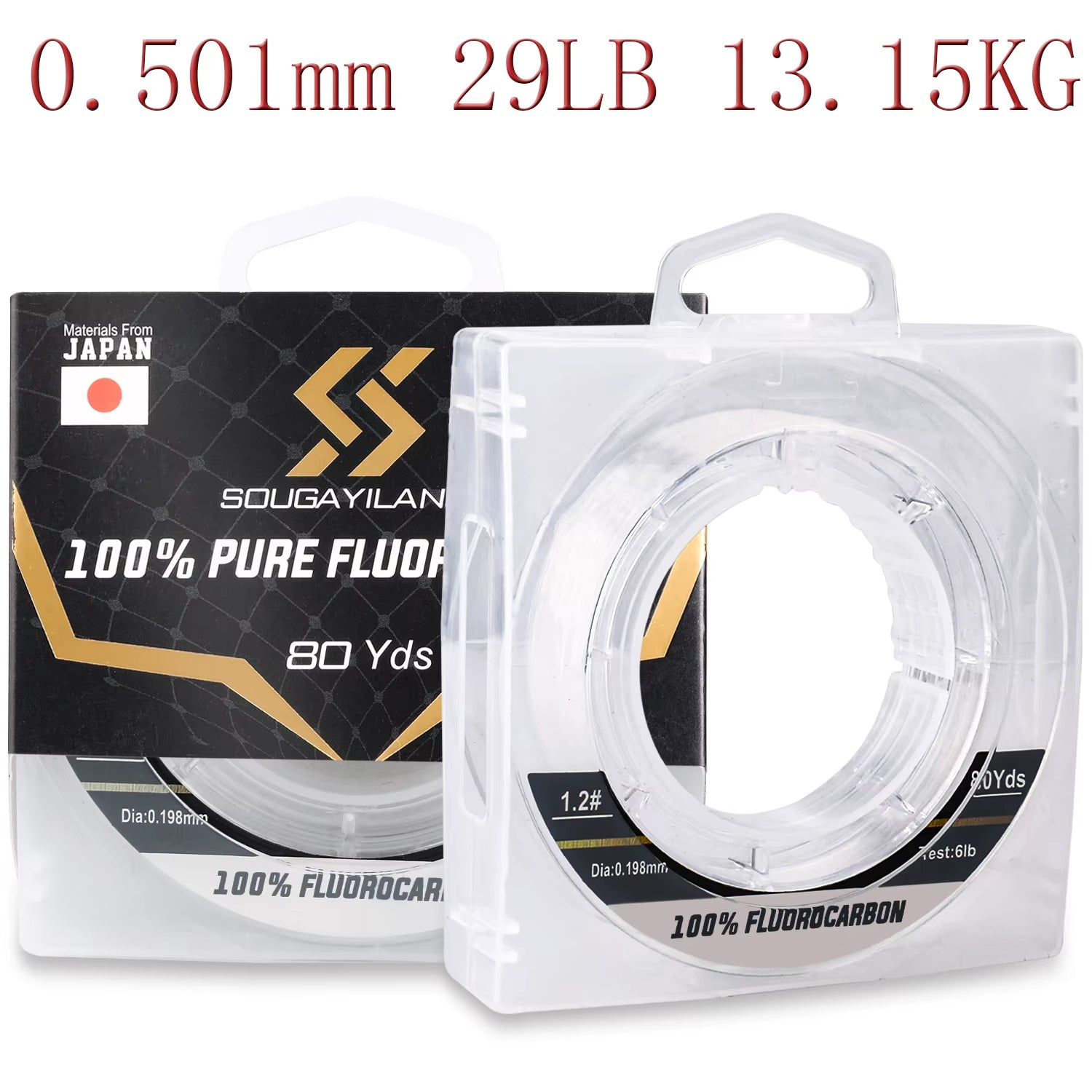 New Leader-Line 100% Pure Fluorocarbon Sink Fishing Lines 80M Fishing Line 3-68LBS Test Fishing Tackle Pesca Fishing